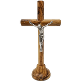 7" Olive Wood Standing Cross and Crucifix