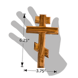 Saint Andrew Cross, Olive Wood Hanging Wall Cross, Wood Wall Cross Décor, Gifts from Holy Land of Israel dimensions