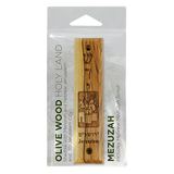 Shaddai & Jerusalem City Olive Wood Mezuzah with Scroll, Made in Israel, Religious Home Décor for Door & Wall, Includes Parchment Prayer Scroll, Jewish & Messianic House Wall Art in packaging