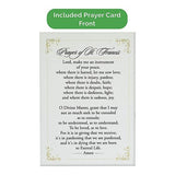 Front view of included prayer card with the Prayer of St Francis