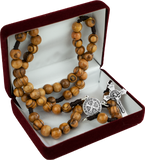 Olive Wood Rosary Saint Benedict