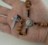 Olive Wood Rosary Saint Benedict