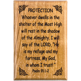 Bible Verse Fridge Magnets, Protection - Psalm 91:1-2, 1.6" x 2.5" Olive Wood Religious Motivational Faith Magnets from Bethlehem, Home, Kitchen, & Office, Inspirational Scripture Décor front