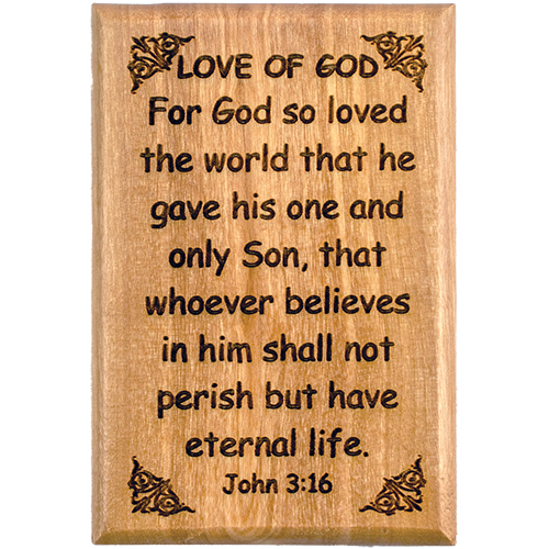 Bible Verse Fridge Magnets, Love of God - John 3:16, 1.6