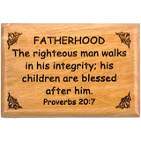 Bible Verse Fridge Magnets, Fatherhood - Proverbs 20:7, 1.6" x 2.5" Olive Wood Religious Motivational Faith Magnets from Bethlehem, Home, Kitchen, & Office, Inspirational Scripture Décor