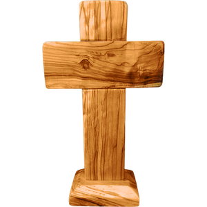 Holy Land 7" Genuine Olive Wood Standing Cross