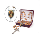 Sacred Heart of Mary (White) Olive Wood Rosary