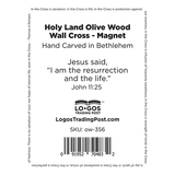 Olive Wood Cross Magnet with Hanging Hole