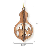 The Journey of Mary & Joseph, 3D Olive Wood Christmas Ornament