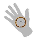 Olive Wood Stretch Bracelet, Golden Bears and Inlet Cross dimension