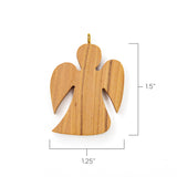 4 Pack of Olive Wood Pendant Charms, Angel with eyelet