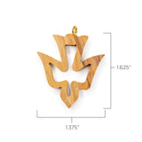 Dove Olive Wood Pendant Charm with eyelet