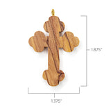 4 Pack of Olive Wood Pendant Charms, Bottony Cross with eyelet