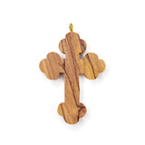 4 Pack of Olive Wood Pendant Charms, Bottony Cross with eyelet