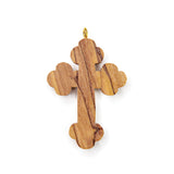 4 Pack of Olive Wood Pendant Charms, Bottony Cross with eyelet