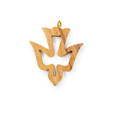 4 Pack of Olive Wood Pendant Charms – Angel, Fish, Dove and Elegant Cross