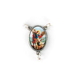 Saint Michael, Holy Land Olive Wood Pocket Auto Rosary, Made in Bethlehem