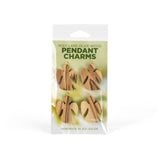 4 Pack of Olive Wood Pendant Charms, Angel with eyelet