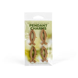 4 Pack of Olive Wood Pendant Charms, Fish with eyelet