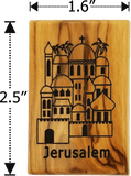 Jerusalem City Olive Wood Magnet dimensions