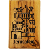 Jerusalem City Olive Wood Magnet