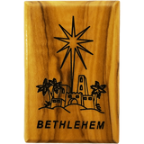 Bethlehem Star Olive Wood Magnet front