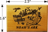 Noah's Ark with Birds Olive Wood Magnet dimensions