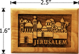 Jerusalem City 3D Olive Wood Magnet dimensions