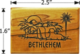 Bethlehem Baby Jesus Horizontal Olive Wood Magnet dimensions