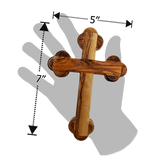 Olive Wood Wall Bottony Cross, Eastern - Greek (L) dimensions