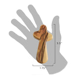 Medium Certified Holy Land Olive Wood Handheld Comfort Cross from Israel