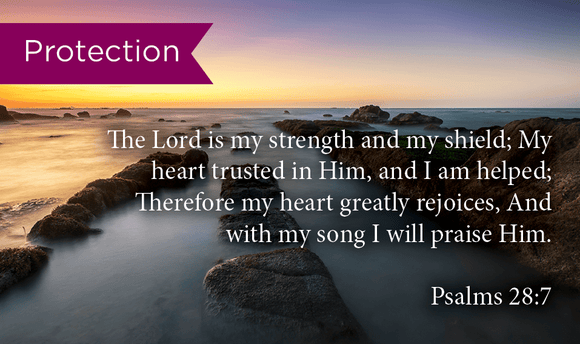 Protection, Psalms 28:, Pass Around Scripture Cards, Pack 25
