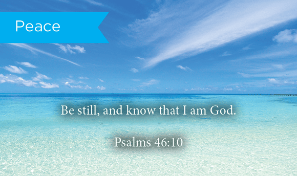 Pass Along Scripture Cards, Peace, Be Still, Psalms 46:10, Pack 25 - Logos Trading Post, Christian Gift