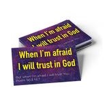 Children's Pass Along Scripture Cards - When I'm Afraid I Trust in God, Pack of 25 - With Stand