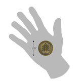 size of Christian rowing challenge coin relative to a human hand