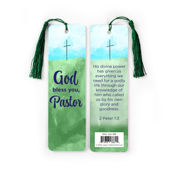 God Bless You, Pastor Tasseled Bookmark – 2 Peter 1:3