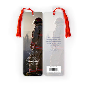 Firefighter Tasseled Bookmark – Psalm 28:7