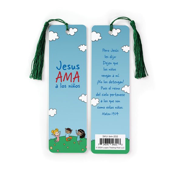 Jesus Loves the Children Tasseled Bookmark – Matthew 19:14 Spanish