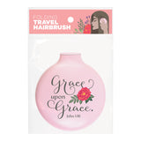 Travel Hairbrush Pink - Grace, John 1:16