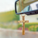 Olive Wood Car Charm - Crucifix