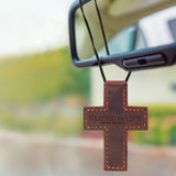 Raised to Life Leather Car Charm - Romans 8:11