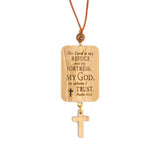 My Refuge Olive Wood Car Charm - Psalm 91:2