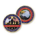 Front and back of Thank You for Your Service Christian Coin