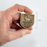 Christian Lion Shield Challenge Coin - Strength, Faith And Courage - 2 Inch, Christian Gift For Men Or Women, Youth And All