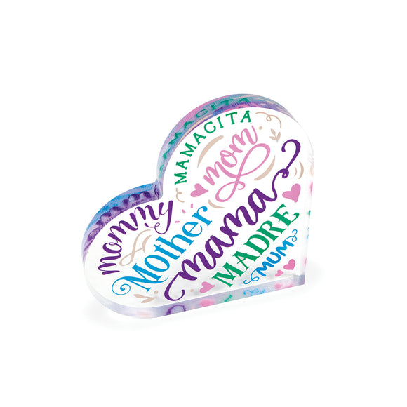 Mommy, Mother, Mom Acrylic Heart Plaque