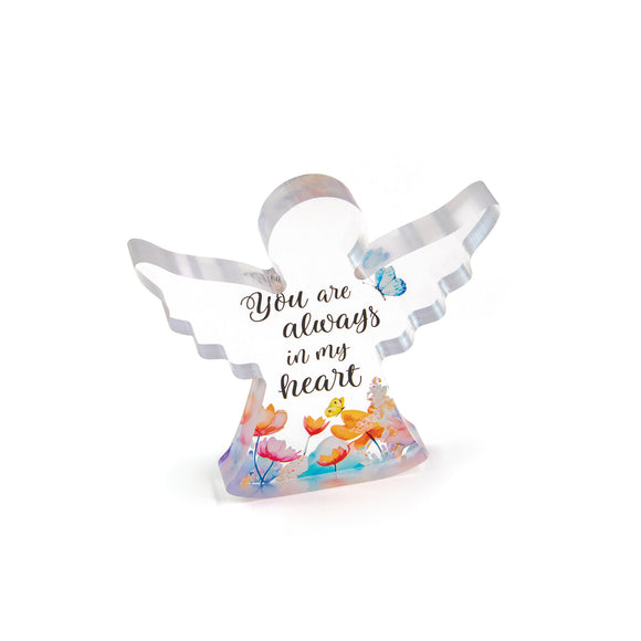 You are Always in My Heart Acrylic Angel Plaque