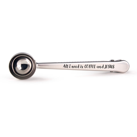 All I need is Coffee and Jesus Coffee Scoop – Silver