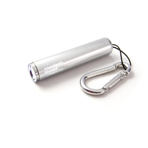 Abundantly Blessed – Silver 1 LED Pull String Flashlight with Carabiner