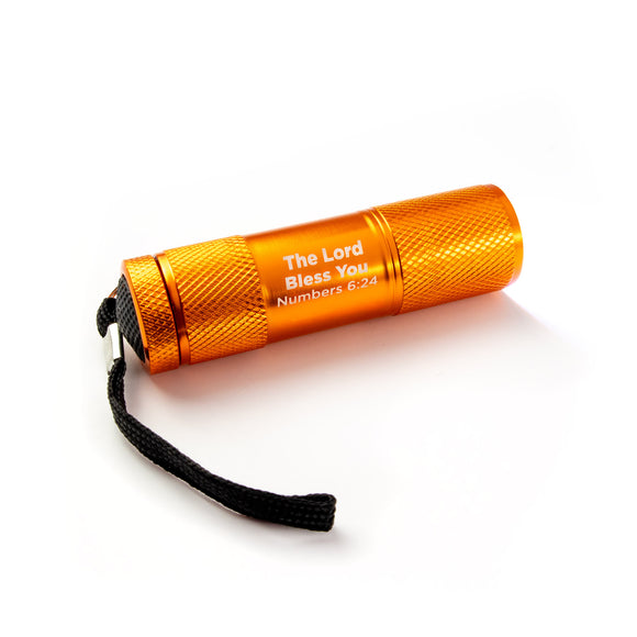 The Lord Bless You – Orange 9 LED Flashlight Keychain