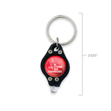 Mini Keyring LED Flashlight – Black/Red, Strong and Courageous, Jos 1:9